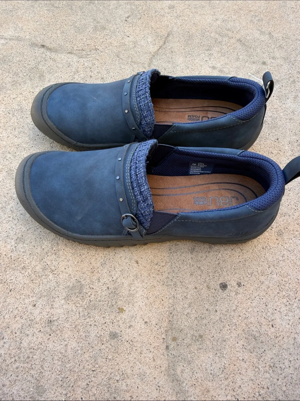 JAMBU Women's Mavis Memory Denim Blue  Slip on Sneakers Size 8